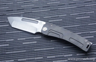   Medford Knife & Tool   Marauder Tanto, Stonewash Blade, Crucible CPM S35VN Steel, Black PVD-Coated Titanium Handle