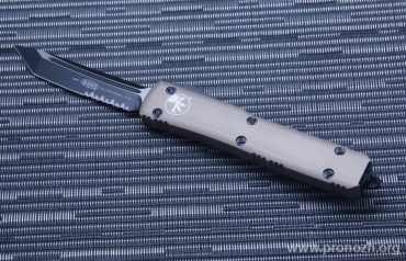 Автоматический складной нож фронтального выброса Microtech Ultratech Tanto, Partial Serrated Blade, Contoured  Tan Standard