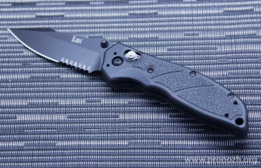 Складной нож Heckler & Koch by Hogue, Exemplar Clip Point, Black Cerakote Blade, Combo Edge, Black G10 Handle