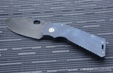    Medford Knife & Tool TFF-1 (Tactical Fighting Folder), PVD-Coated Blade, Crucible CPM S35VN Steel, Blue Tumbled Titanium Handle