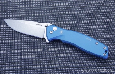 Складной нож Spartan Blades Pallas Drop Point Flipper, Blue Aluminum Handles, Stonewashed Blade