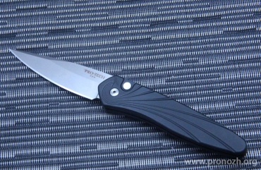 Складной автоматический нож Pro-Tech Newport, Stonewashed  Blade, Crucible CPM S35VN Steel, 3D Wave Pattern Aluminum Handle