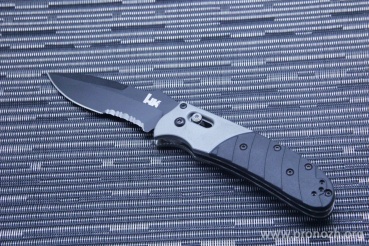 Складной нож Heckler & Koch by Benchmade, Snody Clip Point, Black Cerakote Blade, Combo Edge, Black G10 Handle