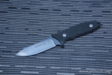   Fantoni HB Fixed, Black G-10 Handle, PVD - Coated Crucible CPM S35VN, Leather Sheath