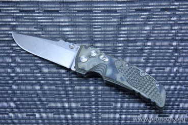   Hogue EX-01 3.5" Drop Point, Stone-Tumbled Blade, Green / Gray G-Mascus  G10 Handle