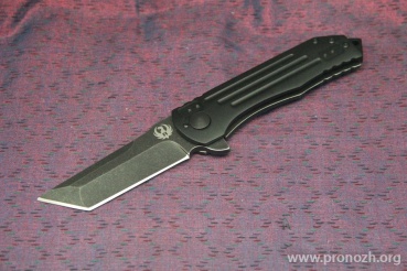   Ruger Knives 2-Stage  Compact Flipper, Blackwashed Blade, Plain Edge, Aluminum / Stainless Steel Handle