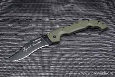   Cold Steel  Lynn Thompson's Signature Limited Edition XL Voyager Vaquero, Carpenter CTS XHP Steel, DLC Coating Blade, Olive Drab Grivory Handle,Serrated Edge