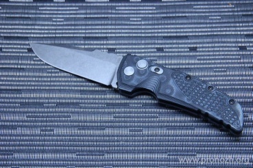 Складной автоматический нож Hogue EX-01 3.5" Drop Point Auto, Stone-Tumbled  Blade, Black / Gray G-Mascus G10 Handle