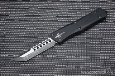 Автоматический складной нож фронтального выброса Microtech Combat Troodon Hellhound Tanto OTF Knife Black (Apocalyptic)