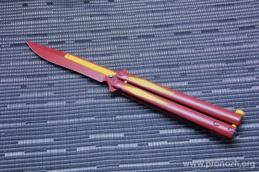 Балисонг Microtech Tachyon III Balisong Flash Red / Yellow SE Blade, Red / Yellow Aluminum Handle