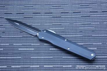 Автоматический складной нож фронтального выброса Microtech Cypher D/E Black Aluminium Handle,  Black Blade