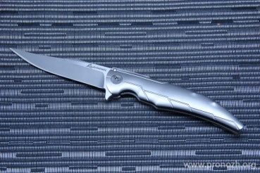 Складной нож  Allen Elishewitz  Custom  Svelte Midtech Flipper, Stonewashed Blade, Titanium Handle