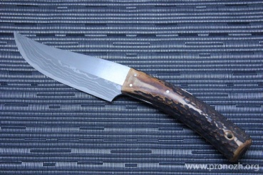    Maruyoshi M-17 by Saji Takeshi, Shirogami Core Forged with Nickel Damascus, Stag Horn Handle