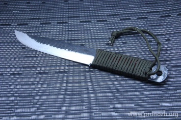   Maruyoshi Hunter Clip Point, Aogami San-Mai, Red Shark Skin and Olive Drab Paracord Wrapped