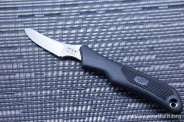 Фиксированный нож Buck ErgoHunter Caping Knife, Satin Finish 420HC Blade, Black Kraton Handle