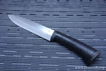   Maruyoshi Hand Crafted, Shirogami Core Forged with Nickel Damascus, wrapped with Black Fuji-Maki (Wisteria Vine)