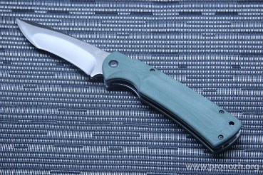 Складной нож Hikari Knives, Higo Folder, Green G-10 Handles, Satin Finish D2 Tool Steel