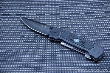   SOG Bi-Polar, Black TiNi Blade, Aus 8 Steel, Black Aluminum Handle
