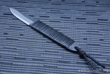 Фиксированный нож  Maruyoshi Hunting Drop Point by Saji Takeshi, Shirogami San-Mai, wrapped with Black Fuji-Maki (Wisteria Vine)