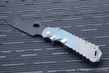   Medford Knife & Tool  Arktika, Black PVD-Coated Blade, D2 Tool Steel, Blue Muted Fade Anodized Titanium Handle